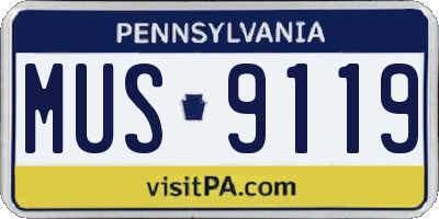 PA license plate MUS9119