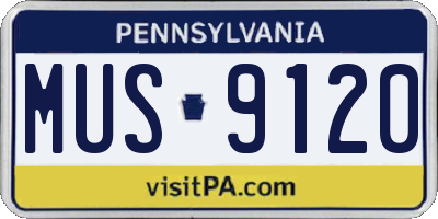 PA license plate MUS9120