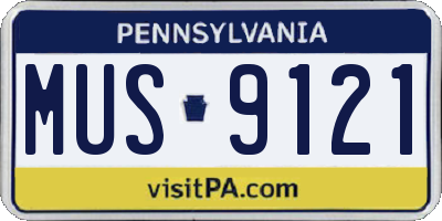 PA license plate MUS9121