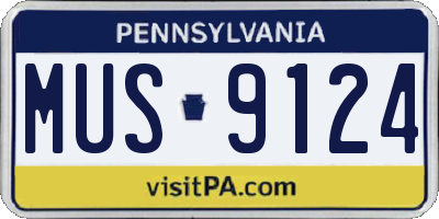 PA license plate MUS9124