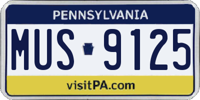 PA license plate MUS9125
