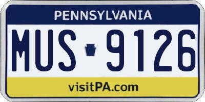 PA license plate MUS9126
