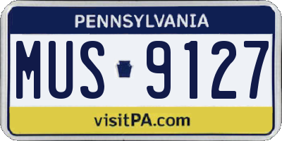PA license plate MUS9127