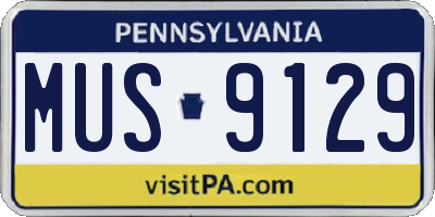 PA license plate MUS9129