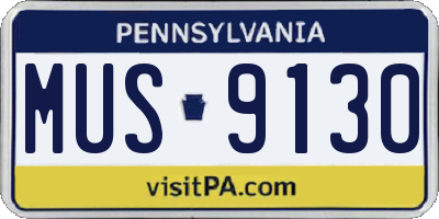 PA license plate MUS9130