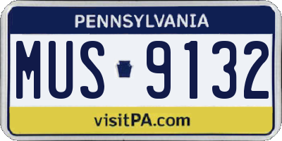 PA license plate MUS9132