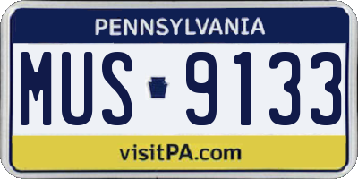 PA license plate MUS9133