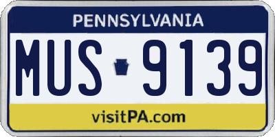 PA license plate MUS9139