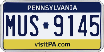 PA license plate MUS9145