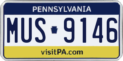 PA license plate MUS9146
