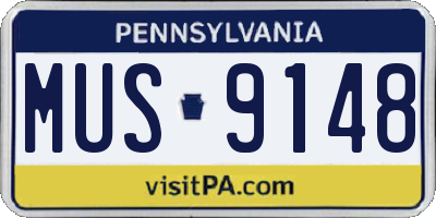 PA license plate MUS9148