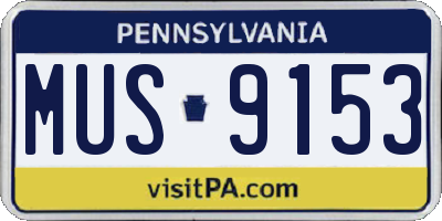 PA license plate MUS9153