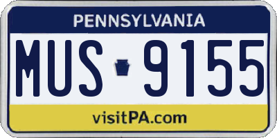 PA license plate MUS9155