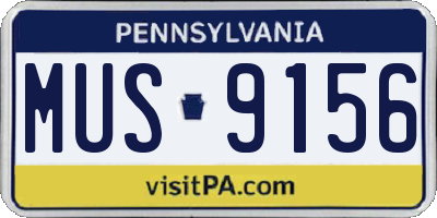 PA license plate MUS9156