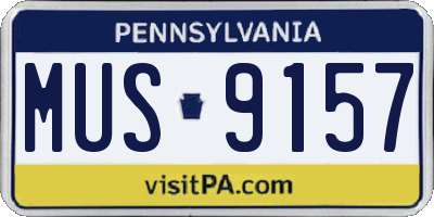 PA license plate MUS9157