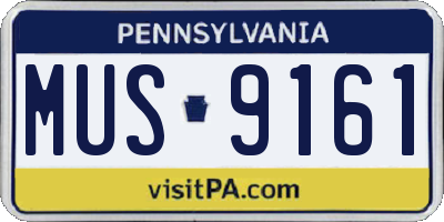 PA license plate MUS9161