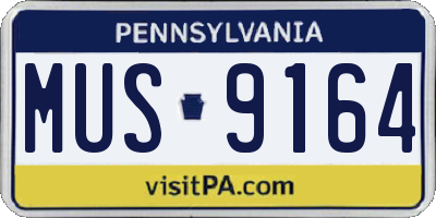 PA license plate MUS9164