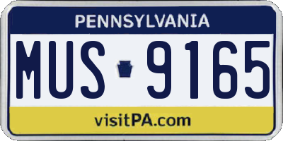 PA license plate MUS9165
