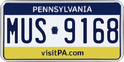 PA license plate MUS9168