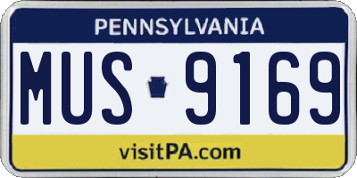 PA license plate MUS9169