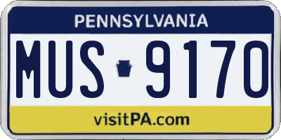 PA license plate MUS9170