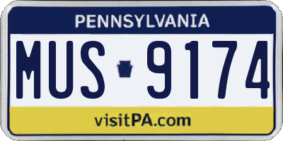 PA license plate MUS9174