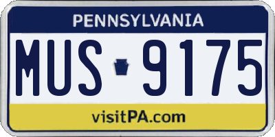PA license plate MUS9175