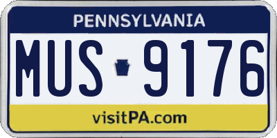PA license plate MUS9176