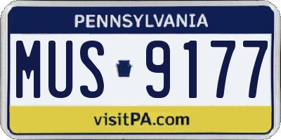 PA license plate MUS9177