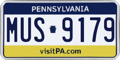 PA license plate MUS9179