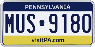 PA license plate MUS9180