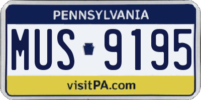PA license plate MUS9195