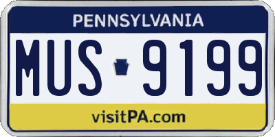 PA license plate MUS9199