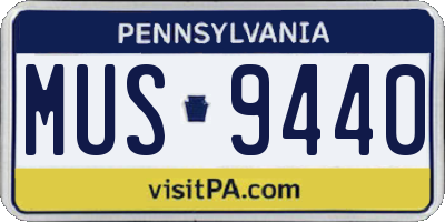 PA license plate MUS9440