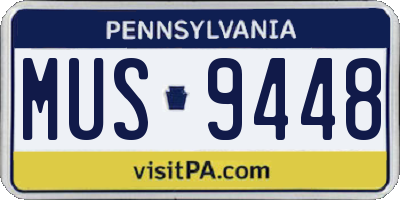 PA license plate MUS9448
