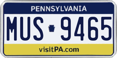 PA license plate MUS9465