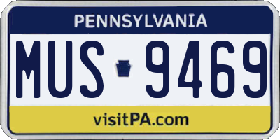 PA license plate MUS9469