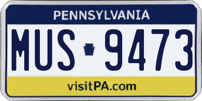 PA license plate MUS9473
