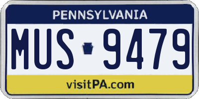 PA license plate MUS9479