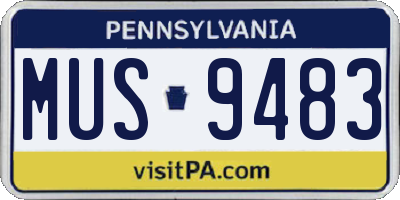 PA license plate MUS9483