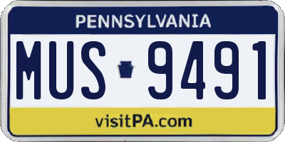 PA license plate MUS9491