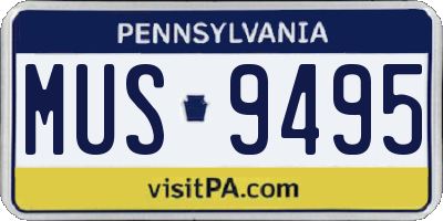 PA license plate MUS9495