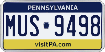 PA license plate MUS9498