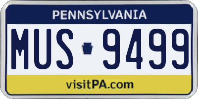 PA license plate MUS9499