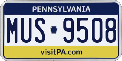 PA license plate MUS9508