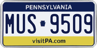 PA license plate MUS9509