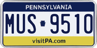 PA license plate MUS9510