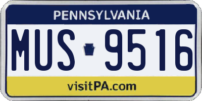 PA license plate MUS9516