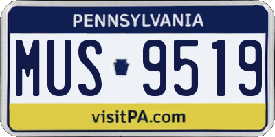 PA license plate MUS9519