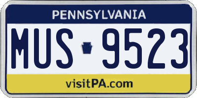 PA license plate MUS9523